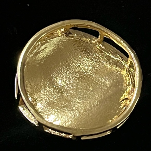 Medium Vintage Stone Elegant Gold & Silver Women's Necklace Pendant - Picture 6 of 6